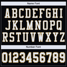 Load image into Gallery viewer, Custom Black White-Old Gold Mesh Authentic Football Jersey
