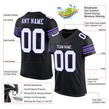 Load image into Gallery viewer, Custom Black White-Purple Mesh Authentic Football Jersey