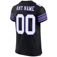 Load image into Gallery viewer, Custom Black White-Purple Mesh Authentic Football Jersey