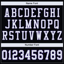 Load image into Gallery viewer, Custom Black White-Purple Mesh Authentic Football Jersey