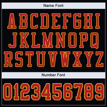Load image into Gallery viewer, Custom Black Scarlet-Gold Mesh Authentic Football Jersey