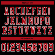 Load image into Gallery viewer, Custom Black Red-White Mesh Authentic Football Jersey