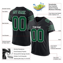 Load image into Gallery viewer, Custom Black Grass Green-White Mesh Authentic Football Jersey