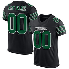 Load image into Gallery viewer, Custom Black Grass Green-White Mesh Authentic Football Jersey