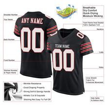 Load image into Gallery viewer, Custom Black White-Scarlet Mesh Authentic Football Jersey