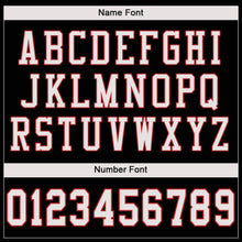 Load image into Gallery viewer, Custom Black White-Scarlet Mesh Authentic Football Jersey