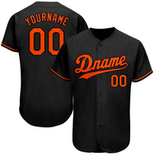 Load image into Gallery viewer, Custom Black Orange Authentic Baseball Jersey