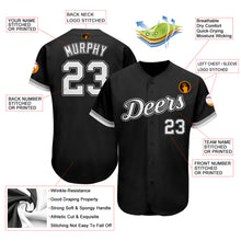Load image into Gallery viewer, Custom Black White-Gray Authentic Baseball Jersey
