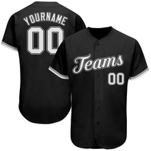 Load image into Gallery viewer, Custom Black White-Gray Authentic Baseball Jersey