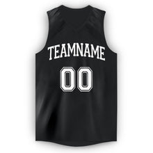 Load image into Gallery viewer, Custom Black White V-Neck Basketball Jersey - Fcustom
