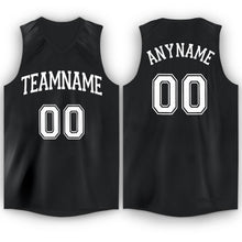 Load image into Gallery viewer, Custom Black White V-Neck Basketball Jersey - Fcustom