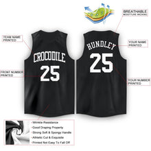 Load image into Gallery viewer, Custom Black White Round Neck Basketball Jersey - Fcustom