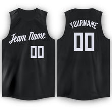 Load image into Gallery viewer, Custom Black White Round Neck Basketball Jersey - Fcustom