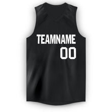 Load image into Gallery viewer, Custom Black White V-Neck Basketball Jersey - Fcustom