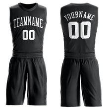 Load image into Gallery viewer, Custom Black White Round Neck Suit Basketball Jersey - Fcustom