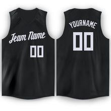 Load image into Gallery viewer, Custom Black White V-Neck Basketball Jersey - Fcustom