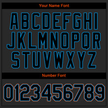 Load image into Gallery viewer, Custom Black Black-Light Blue Authentic Baseball Jersey