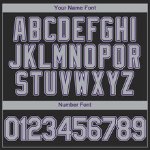 Load image into Gallery viewer, Custom Black Gray-Purple Authentic Baseball Jersey