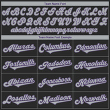 Load image into Gallery viewer, Custom Black Gray-Purple Authentic Baseball Jersey