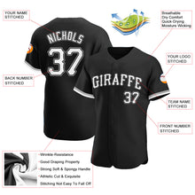 Load image into Gallery viewer, Custom Black White-Gray Authentic Baseball Jersey