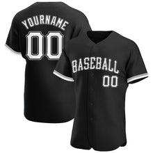 Load image into Gallery viewer, Custom Black White-Gray Authentic Baseball Jersey