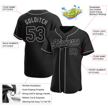 Load image into Gallery viewer, Custom Black Black-Gray Authentic Baseball Jersey