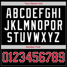 Load image into Gallery viewer, Custom Black Red-White Round Neck Rib-Knit Basketball Jersey