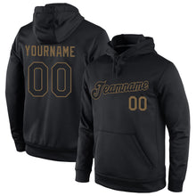 Load image into Gallery viewer, Custom Stitched Black Black-Old Gold Sports Pullover Sweatshirt Hoodie