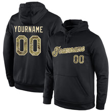 Load image into Gallery viewer, Custom Stitched Black Camo-Cream Sports Pullover Sweatshirt Hoodie