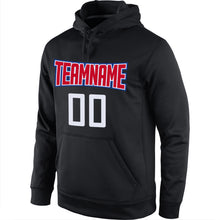 Load image into Gallery viewer, Custom Stitched Black Red-White Sports Pullover Sweatshirt Hoodie
