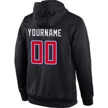 Load image into Gallery viewer, Custom Stitched Black Red-White Sports Pullover Sweatshirt Hoodie