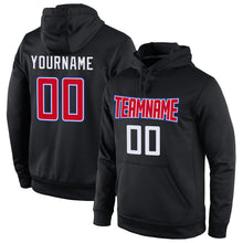 Load image into Gallery viewer, Custom Stitched Black Red-White Sports Pullover Sweatshirt Hoodie