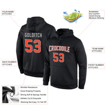 Load image into Gallery viewer, Custom Stitched Black Orange-Gray Sports Pullover Sweatshirt Hoodie