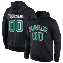 Load image into Gallery viewer, Custom Stitched Black Kelly Green-White Sports Pullover Sweatshirt Hoodie