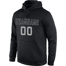 Load image into Gallery viewer, Custom Stitched Black Black-Gray Sports Pullover Sweatshirt Hoodie