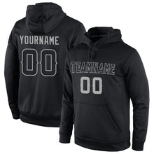 Load image into Gallery viewer, Custom Stitched Black Black-Gray Sports Pullover Sweatshirt Hoodie