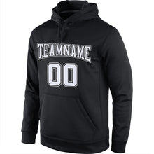 Load image into Gallery viewer, Custom Stitched Black White-Gray Sports Pullover Sweatshirt Hoodie