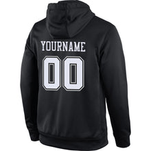 Load image into Gallery viewer, Custom Stitched Black White-Gray Sports Pullover Sweatshirt Hoodie