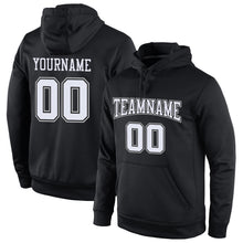 Load image into Gallery viewer, Custom Stitched Black White-Gray Sports Pullover Sweatshirt Hoodie