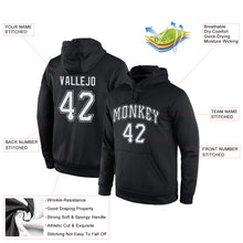 Load image into Gallery viewer, Custom Stitched Black White-Gray Sports Pullover Sweatshirt Hoodie