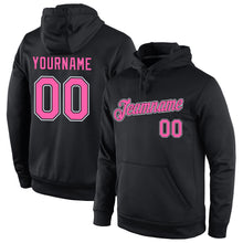 Load image into Gallery viewer, Custom Stitched Black Pink-White Sports Pullover Sweatshirt Hoodie
