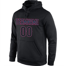 Load image into Gallery viewer, Custom Stitched Black Black-Powder Blue Sports Pullover Sweatshirt Hoodie