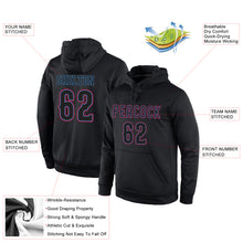 Load image into Gallery viewer, Custom Stitched Black Black-Powder Blue Sports Pullover Sweatshirt Hoodie