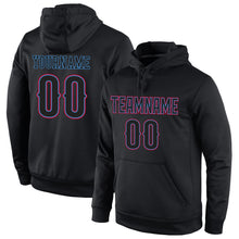 Load image into Gallery viewer, Custom Stitched Black Black-Powder Blue Sports Pullover Sweatshirt Hoodie