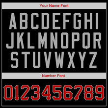 Load image into Gallery viewer, Custom Black Red-Gray Authentic American Flag Fashion Baseball Jersey