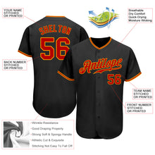 Load image into Gallery viewer, Custom Black Red-Gold Authentic Baseball Jersey