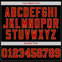 Load image into Gallery viewer, Custom Black Red-Gold Authentic Baseball Jersey
