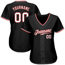 Load image into Gallery viewer, Custom Black White-Red Authentic Baseball Jersey