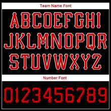 Load image into Gallery viewer, Custom Black Red-White Stitched Adjustable Snapback Hat