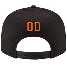 Load image into Gallery viewer, Custom Black Orange-White Stitched Adjustable Snapback Hat